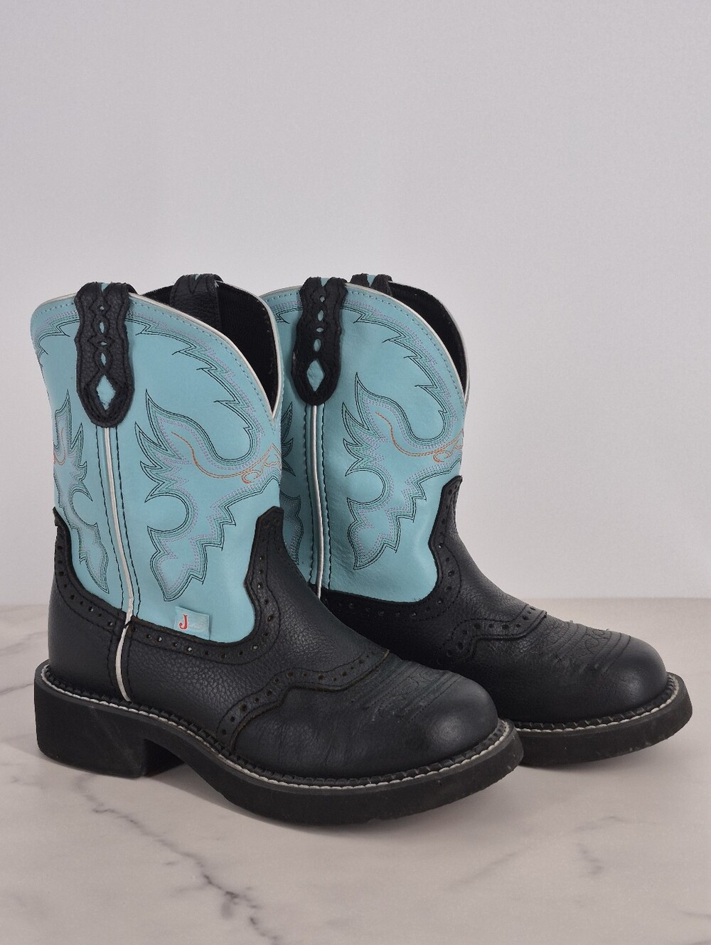 Women's Justin Gypsy Black and Turquoise Western Cowboy Boots
